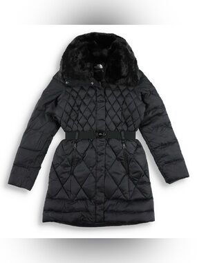 THE NORTH FACE Black Diamond-Quilted Belted Winter Jacket | Faux Fur Collar 🖤🧥🥶